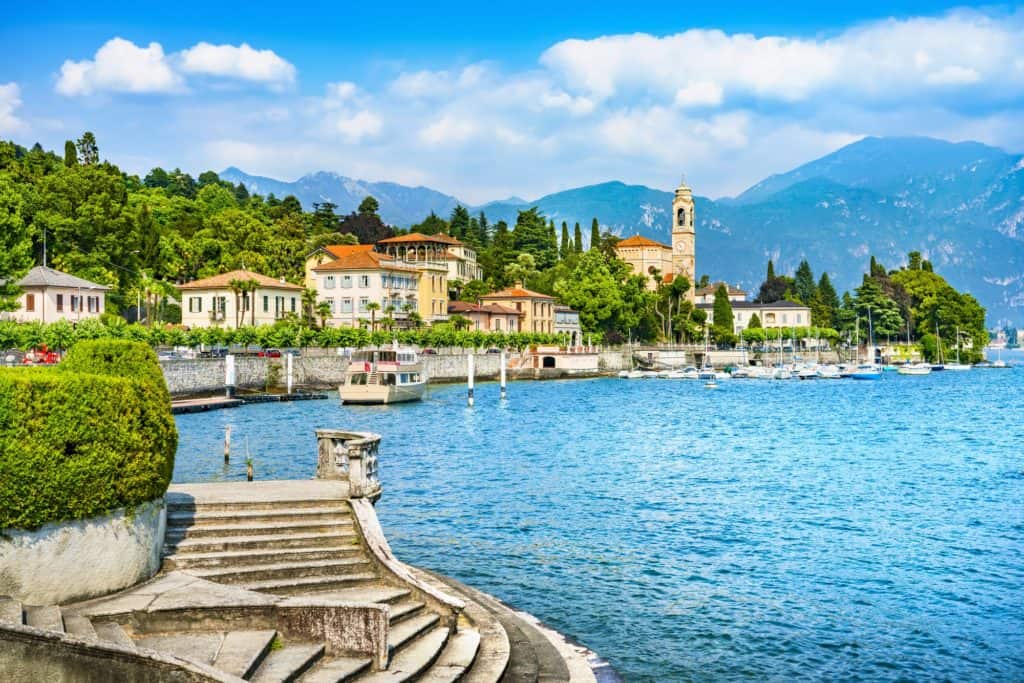Tremezzo Tremezzina view, Como Lake district landscape. Italy, Europe.